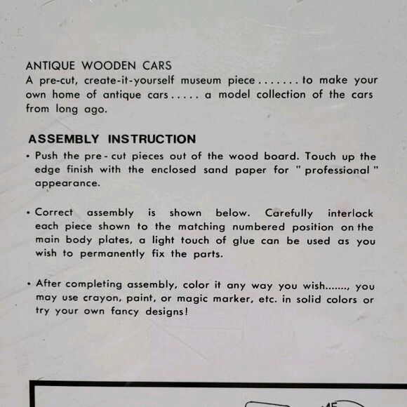 Antique Wooden Car Year 1945 Packard Twelve Kit #82811 NEW SEALED Wooden 3D Car. - Picture 3 of 5